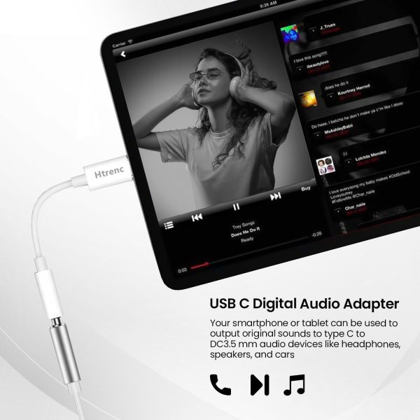 Htrenc USB C to 3.5mm Audio Headphone Adapter-6