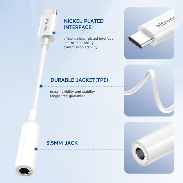 Htrenc USB C to 3.5mm Audio Headphone Adapter-1