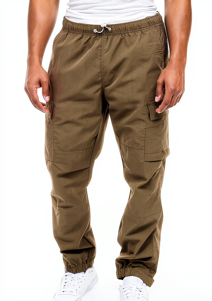 Men's casual cargo pants with big pockets