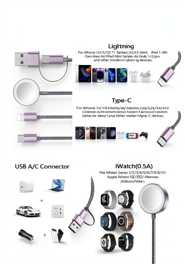 xiwxi 3-in-2 Charging Cable Portable Fast Charging-1