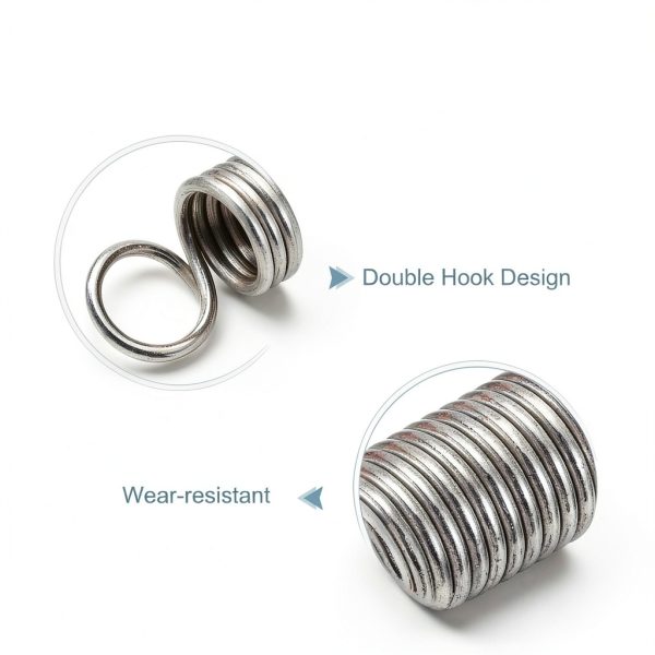 uxcell Extension Spring Hook Ends 5/8" x 6-1/2" Nickel Steel-3