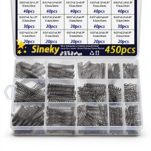450pcs Compression Springs Assortment Kit, Small Spring Set for DIY Repair Project, 15 Different Sizes Stainless Steel Compressed Spring Kit 10-30mm (0.39"-1.18") Length-0