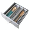 madesmart Classic Large Utensil Tray, Soft Grip, Non-Slip Kitchen Drawer Organizer, 3 Compartments, Multi-Purpose Home Organization, BPA Free, White-2