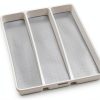 madesmart Classic Large Utensil Tray, Soft Grip, Non-Slip Kitchen Drawer Organizer, 3 Compartments, Multi-Purpose Home Organization, BPA Free, White-0
